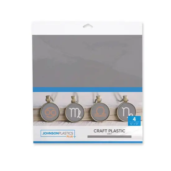 JPPlus Craft Plastic Plastic Craft Sheets for Laser Cutter, & Engraver Use- 4 Pack Grey {1}