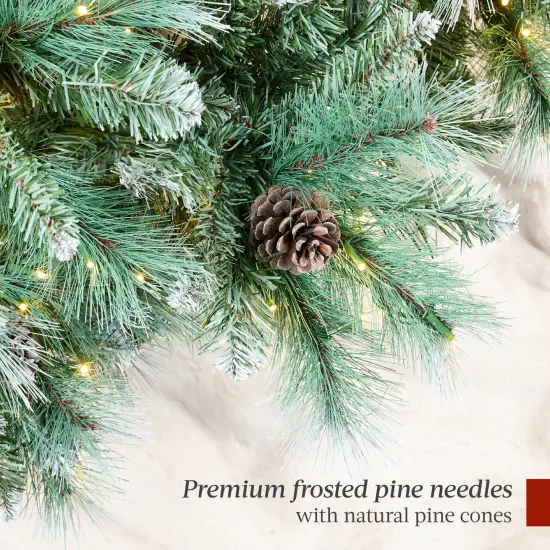 Best Choice Products Pre-Lit Frosted Scotch Pine Christmas Tree w/ 2-In-1 Micro LED Lights {5}