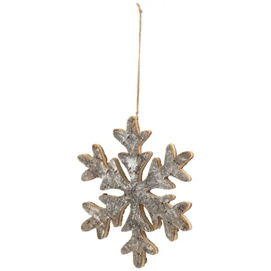Northlight Wooden Snowflake Christmas Ornament - 10" - Silver and Gold {6}