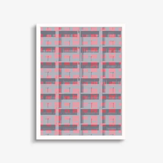 Flat Building Facade Art Print {1}