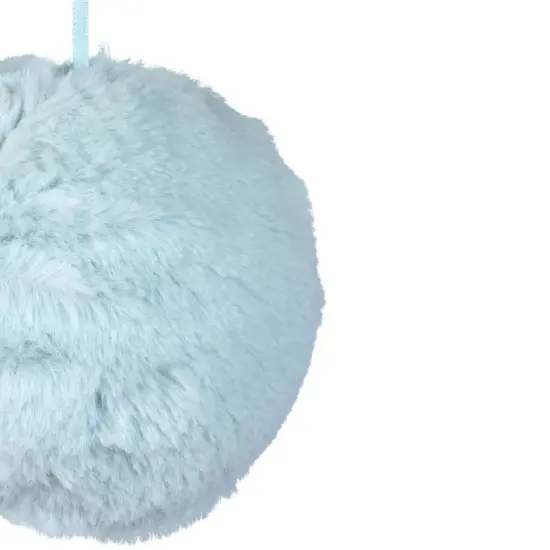 Northlight Faux Fur Plush Ball Christmas Ornament - 4" - Light Green {7}
