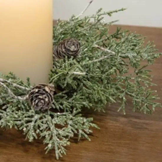 Durham Cedar Birch Pinecone Candle Ring 3.5" {2}