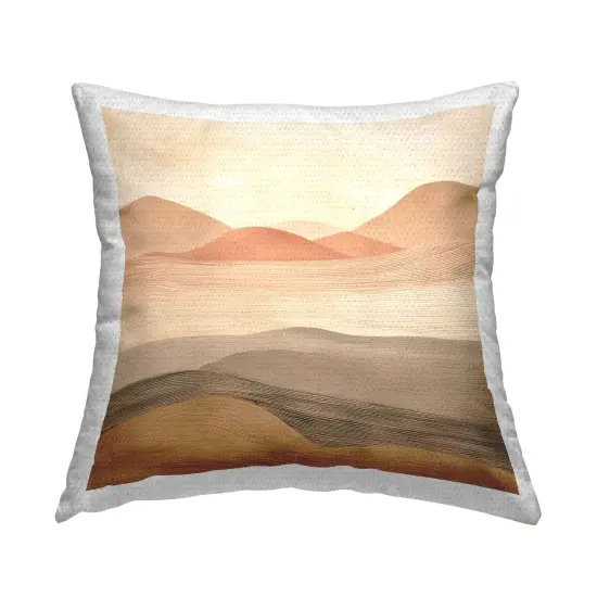 Layered Sand Dunes Outdoor Printed Pillow Design by Irena Orlov, 18 x 7 x 18 {1}