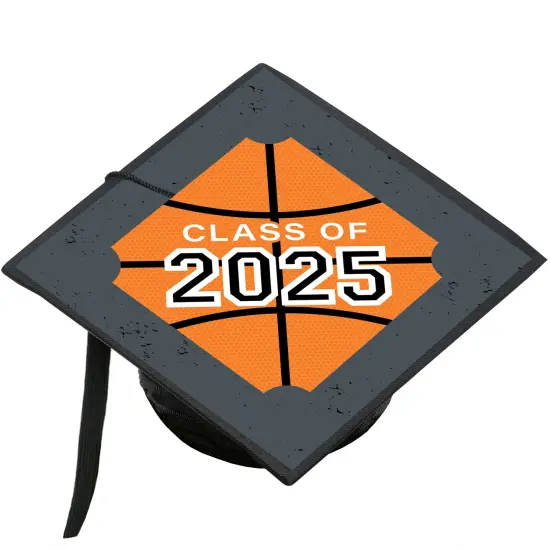 Big Dot of Happiness Grad Basketball - 2025 Graduation Cap Decorations Kit - Grad Cap Cover {1}