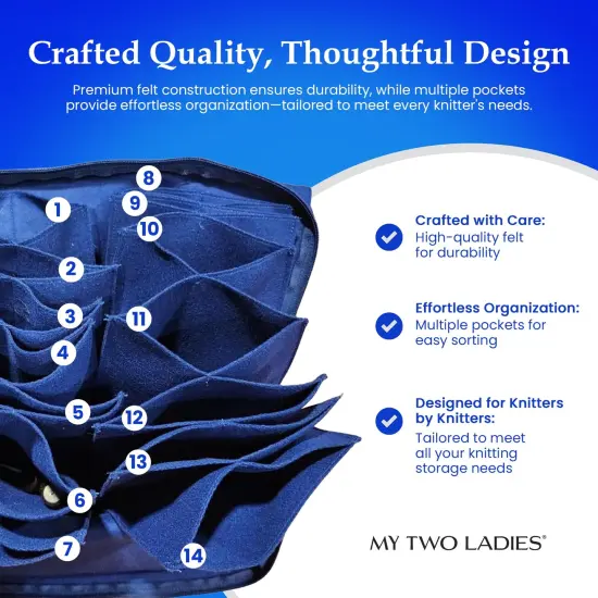 My Two Ladies | 14 Pocket Knitting Needle Or Crochet Hook Case {4}