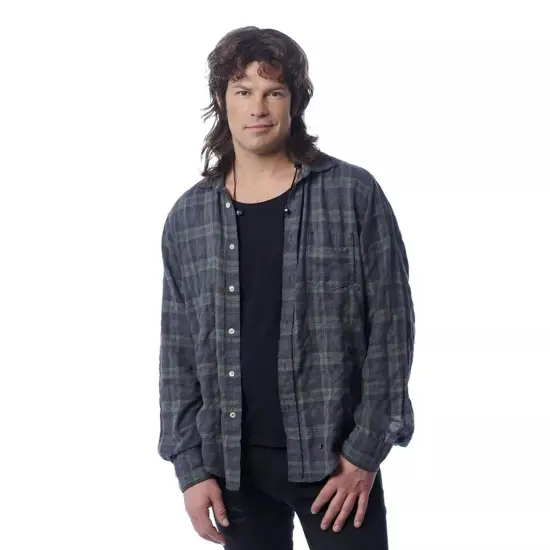 Hipster Mullet Adult Brown Costume Wig {3}