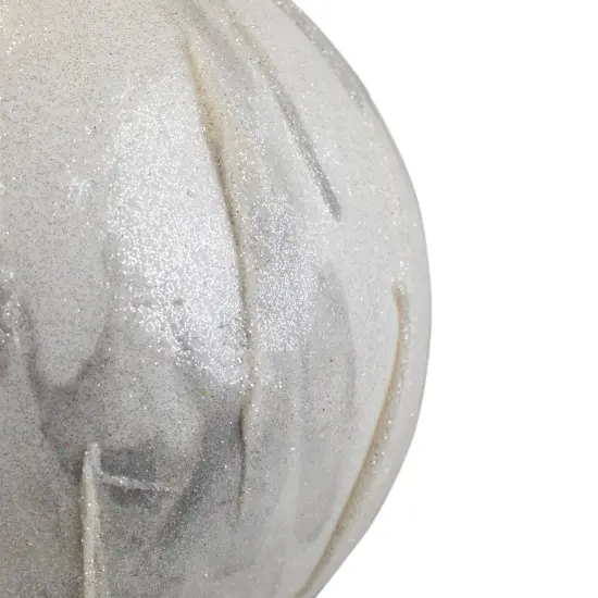 Northlight Glitter Marbled Christmas Ball Ornament - 4.25" - White {7}