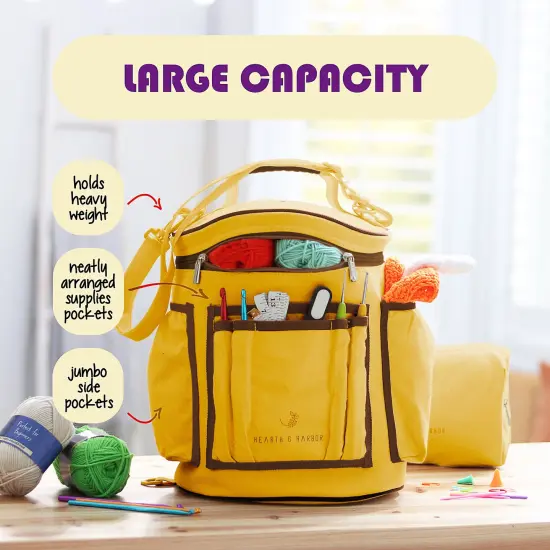 Hearth & Harbor Crochet Bag Organizer Mustard {2}