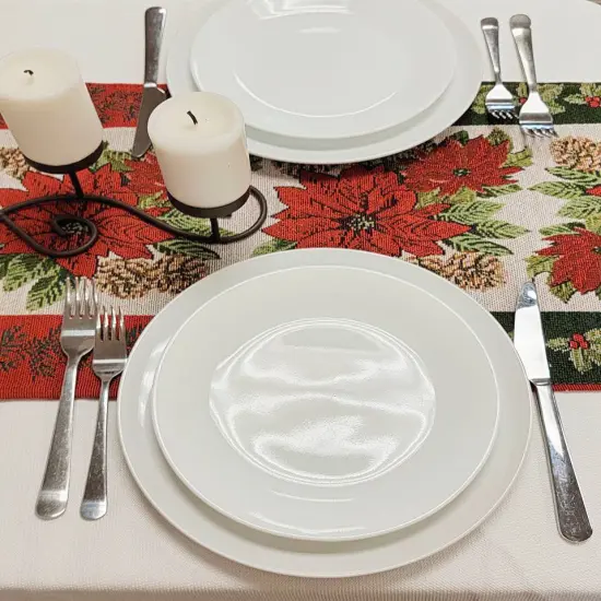 Poinsettia Christmas Table Runner {2}