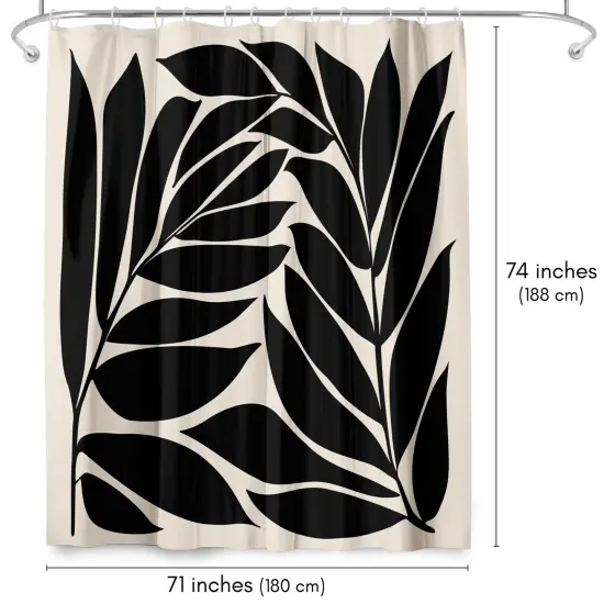 Black Seagrass Shapes by Modern Tropical Shower Curtain 71" x 74" {2}