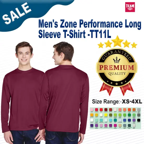 Team 365&reg; Men's Zone Performance Long-Sleeve T-Shirt SPORT DARK NAVY {2}