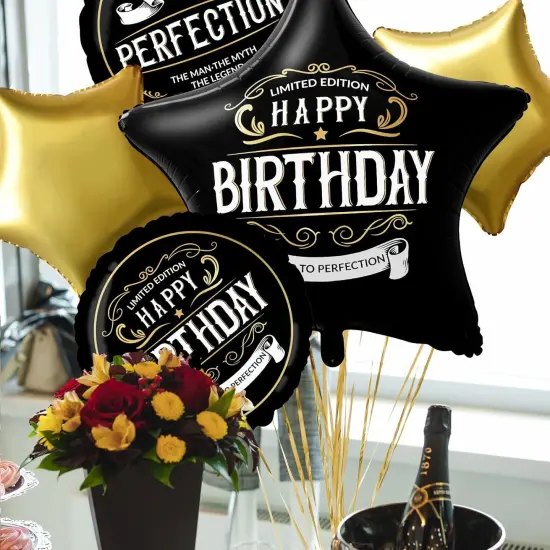 Black and Gold Better With Age Foil Balloon for Men {2}