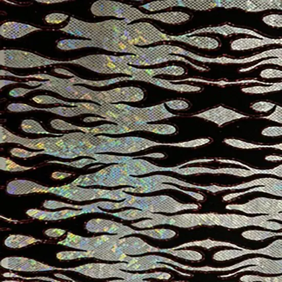 1 Yard Flocking Flame Hologram Nylon Spandex Tricot Fabric for Costumes Dancewear 60 Inch Width Red {2}