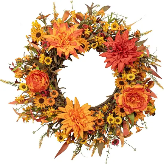 22 Inch Artificial Fall Autumn Wreath {1}
