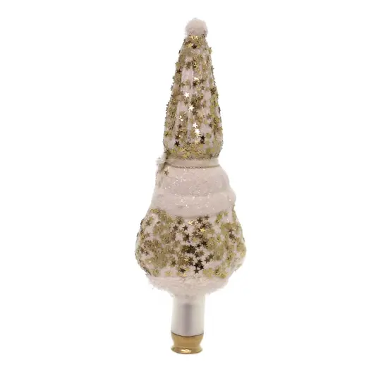Golden Bell Collection 10.0 Inch Santa Tree Topper Christmas Tree Topper , Christmas Decor Finial Czech Republic Glitter Multicolored {2}