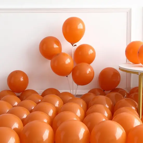 151 Pcs Black Burnt Orange Retro White Latex Balloons(Burnt Orange) {2}