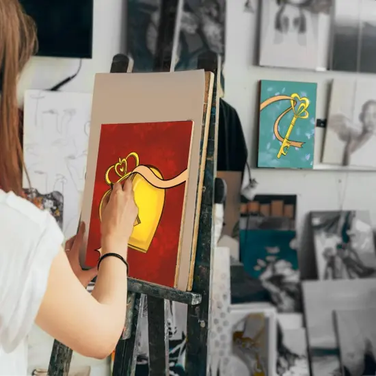 2 Pack Paint and Sip Canvas Painting Kit - 8x10 (Lock Key) {3}