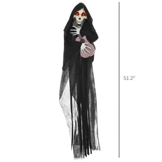 Guitar-Playing Grim Reaper Outdoor Halloween Decoration Animatronic {3}