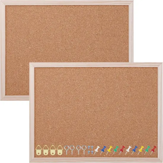 Pack of 2 Cork Board Bulletin Board(Natural) {1}