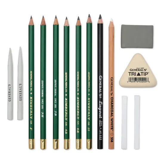 General's Graphite Portrait Drawing Set - Set of 14, Realistic Portraits {1}