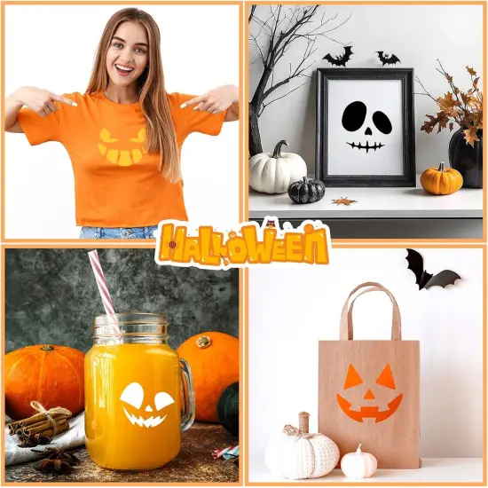 40Pcs Halloween Stencils for Painting Pumpkins 6 Inch Reusable Plastic(Halloween) {1}