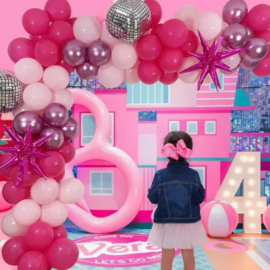 Hot Pink Balloon Garland Kit Princess Party Decorations(Hot Pink) {3}