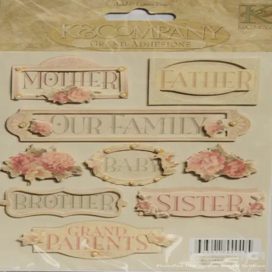 K & Company Ashford Family Names Grand Adhesions Dimensional Stickers {1}