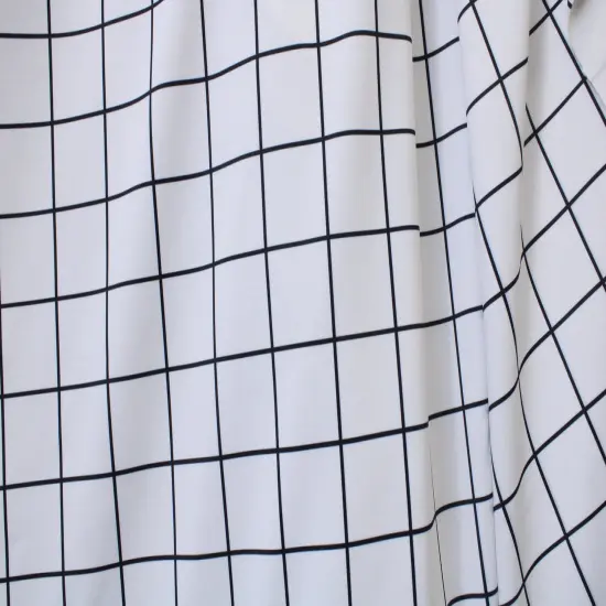 1 Yard Black and White Geometric Grid Stretch Fabric for Modern Swimwear Dance Costumes and Activewear 58/60" Width {3}