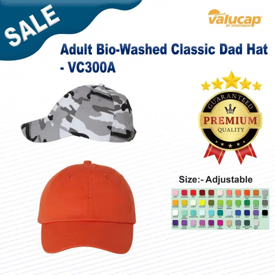 Valucap&reg; Adult Bio Washed Classic Dad Hat Pink {3}
