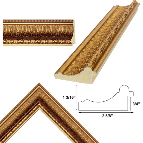 Wide Victorian Gold Baroque Picture Frame 20x40 frame {4}