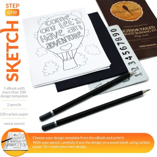 Beginners Wood Burning Kit 140 Pieces. Best Gift Idea for Art & Craft Kit Lovers. Woodburning DIY Hobby Kits With 9 Large Wooden Plaques To Make Unique Wood Burning Projects {5}