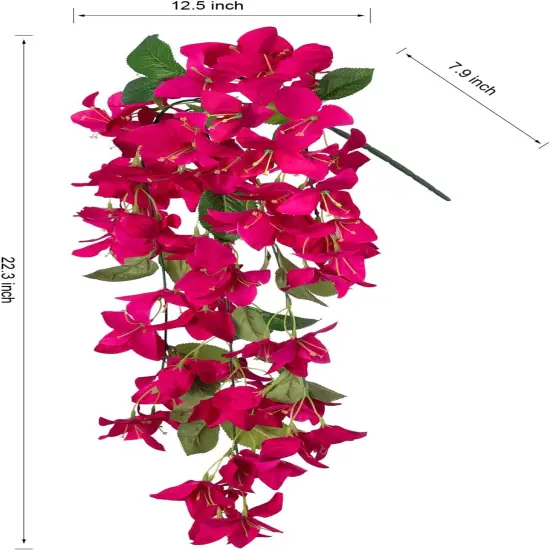 2pcs Artificial Bougainvillea Faux Flowers Plants {3}