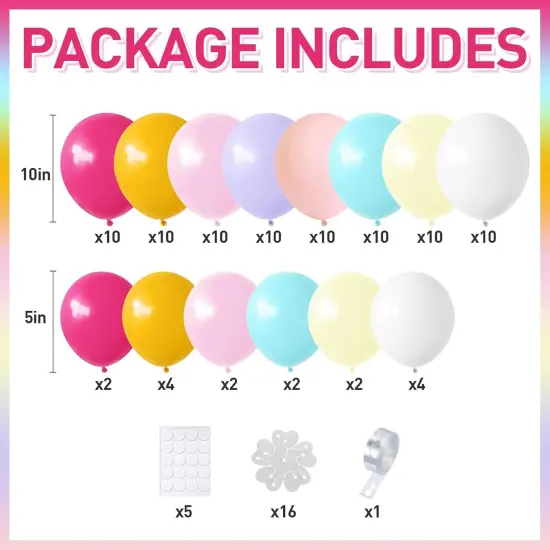 16 Set Daisy Flower Balloons DIY Kit,Pink White Yellow Latex Flower Balloon Party Decorations for Birthday Baby Shower Wedding Anniversary Daisy Groovy Fairy Flower Theme Decor {2}