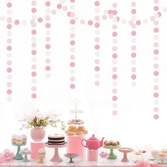 Light-Pink White Girls-Birthday Party-Decoration Garland - 52ft Baby Bridal Shower Blush Streamers Backdrop,Graduation 18th 30th 21st Adults Bachelorette Pool Supplies Banner Decor Lasting Surprise {3}