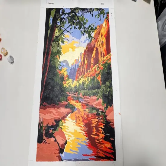 Zion Paint by Numbers, Paint by Numbers for Adults, National Park Paint by Number Kits, Utah Landscape Sunset DIY Oil Canvas Paintings, Mount Lake Tree Home Wall Decor(16x20inch, No Frame) {4}