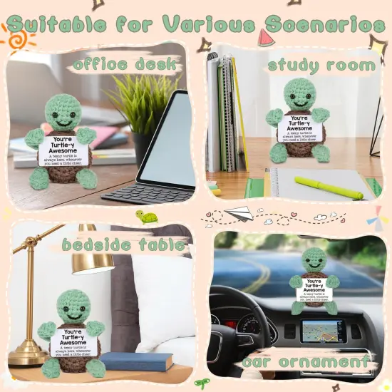 Mini Funny Turtle Easter Basket Essentials Stuffers for Teens Easter Gifts for Kids Teen Girls Boys, Birthday Gifts for Women Men Mothers Day Graduation Teacher Appreciation, Positive Emotional Turtle {2}