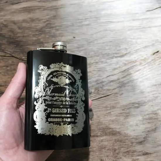 8oz BLACK Mermaid Tears Flask {6}