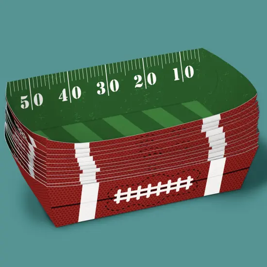 Big Dot of Happiness Football Party Paper Food Trays, Disposable Double-Sided Paper Food Holders for Nachos, Hot Dogs, French Fries - 12 Ct {5}