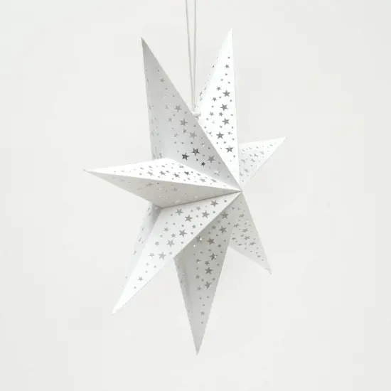 Handmade Paper Star 60 Cm (Dia) - White {3}