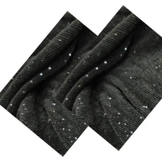 Black Textured Pleated Sequin Spandex 4 Way Stretch Fabric {2}