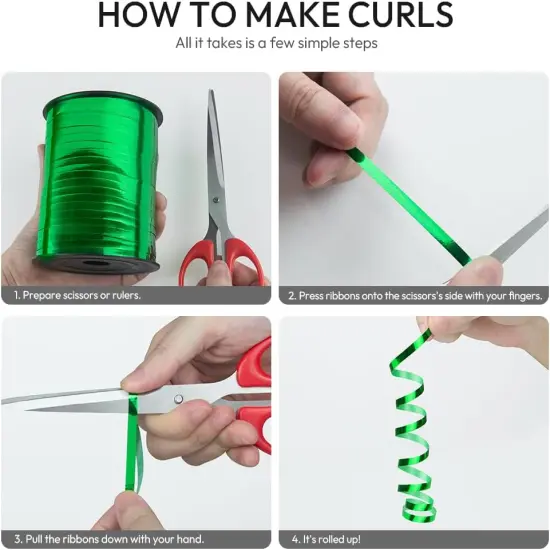 Blue Curling Ribbon, 1/5" Wide x 500 Yards Christmas Curling Ribbons for Gift Wrapping {3}