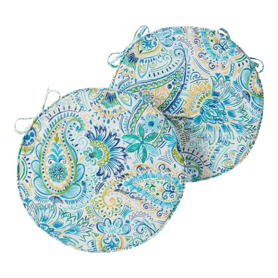 18 in. Round Outdoor Dining Seat Pad (2-Pack) Roma Floral {6}
