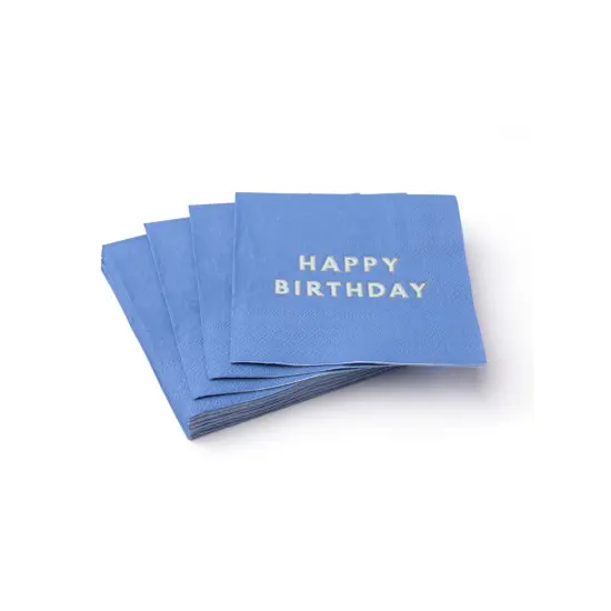 PALISADES BLUE SIGNATURE HAPPY BIRTHDAY COCKTAIL NAPKINS {4}