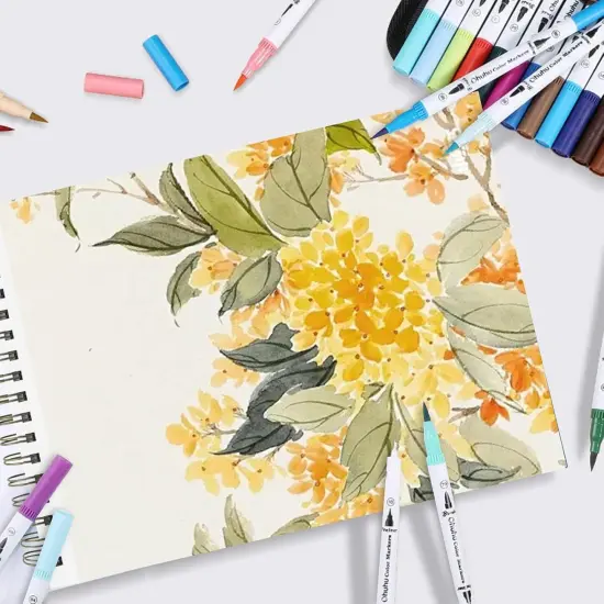 Sketchbook 9" x 12", Top Spiral Bound Sketch Pad, 60 Sheets 98lb/160gsm Drawing Paper for Wet and Dry Media, 1 Pack {4}