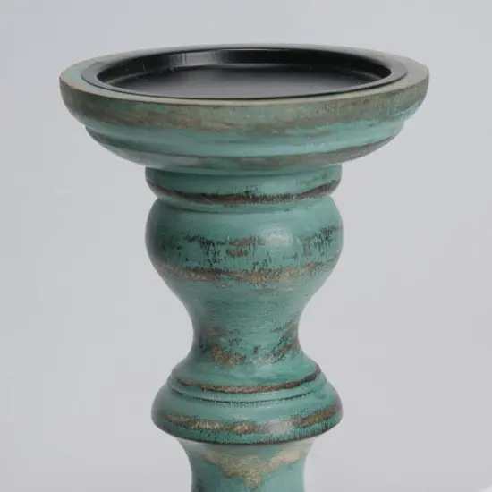 Antique Mango Wood Centerpiece Candle Holder - 4.5" x 12" {3}