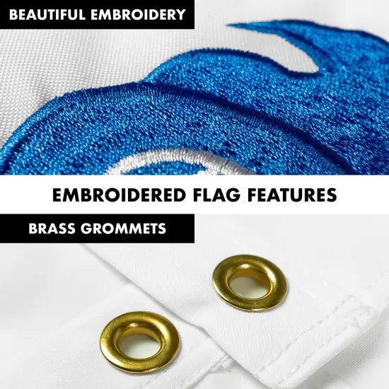 G128 - 5 Feet Tangle Free Spinning Flagpole (White) US Army Flag Double Sided Brass Grommets Embroidered 2x3 ft (Flag Included) Aluminum Flag Pole {4}