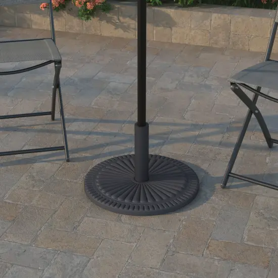 Emma and Oliver Keegan 19.25" Diameter Universal Sunburst Pattern Cement Patio Umbrella Base with Weatherproof Plastic Polymer Coating Bronze {7}