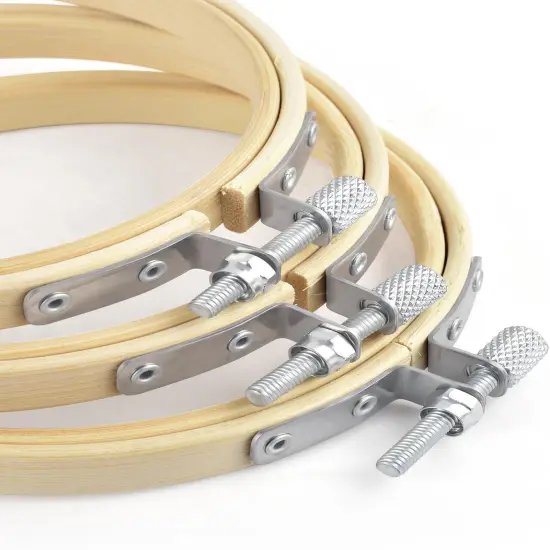 8 Pieces Embroidery Hoops, Bamboo Frame Circle Cross Stitch Hoop (4IN / 10cm) {2}