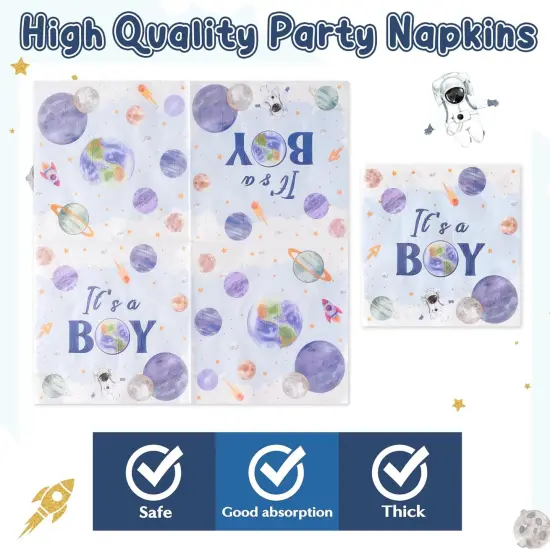 96-Piece Houston Baby Shower Tableware Set &ndash; Serves 24 Guests (Space Baby) {4}