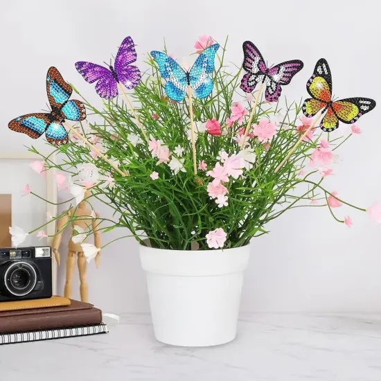 8 Pcs Butterfly Diamond Art Kits for Adults, Diamond Painting Kits for Outdoor Decor, Garden Porch Balcony Yard Decorations Arts and Crafts for Outside {5}